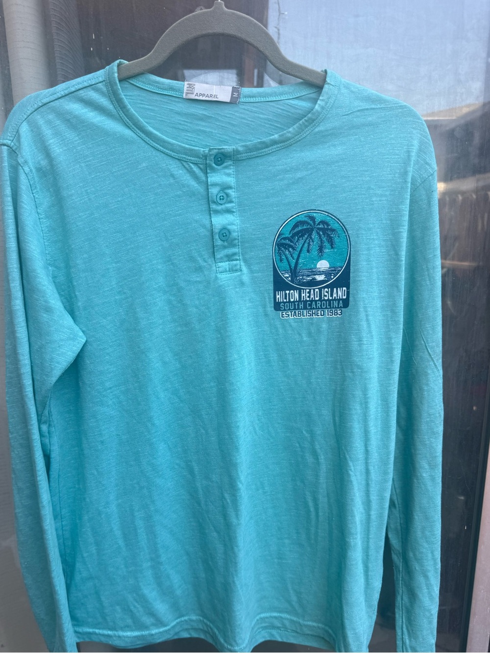 Hilton Head Island Long-Sleeve Henley Shirt - Teal